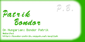 patrik bondor business card